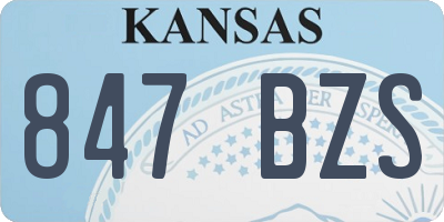 KS license plate 847BZS