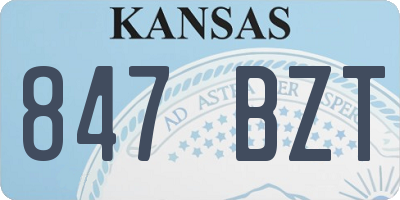 KS license plate 847BZT