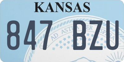 KS license plate 847BZU