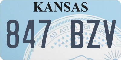 KS license plate 847BZV