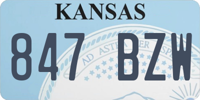KS license plate 847BZW