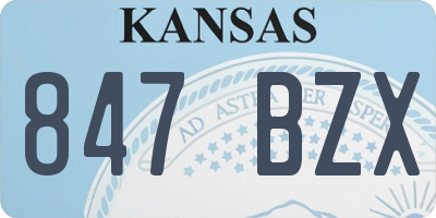KS license plate 847BZX