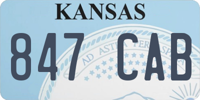 KS license plate 847CAB