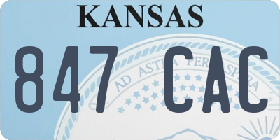 KS license plate 847CAC