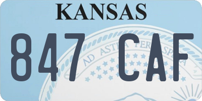 KS license plate 847CAF