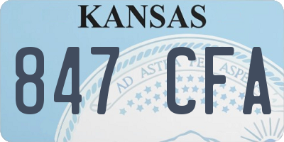 KS license plate 847CFA