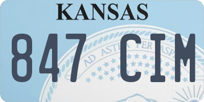 KS license plate 847CIM