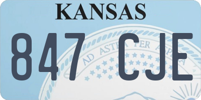 KS license plate 847CJE