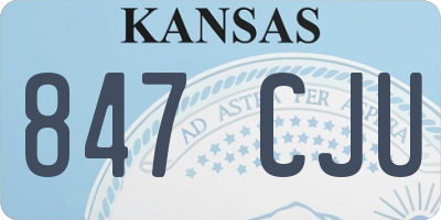 KS license plate 847CJU