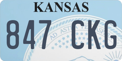 KS license plate 847CKG