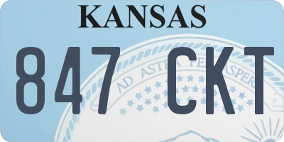 KS license plate 847CKT