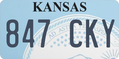 KS license plate 847CKY