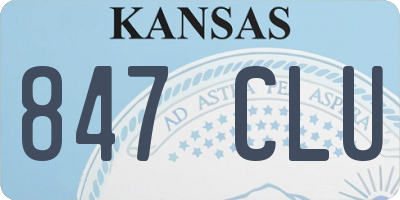 KS license plate 847CLU