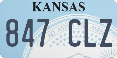 KS license plate 847CLZ