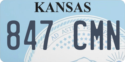 KS license plate 847CMN
