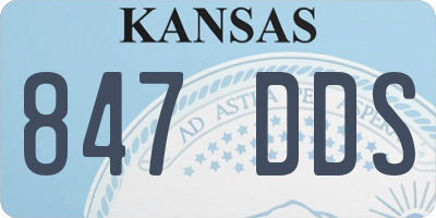 KS license plate 847DDS
