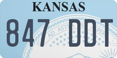 KS license plate 847DDT