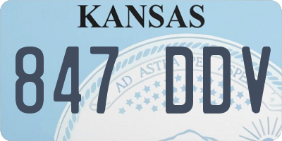 KS license plate 847DDV