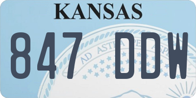 KS license plate 847DDW