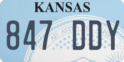 KS license plate 847DDY