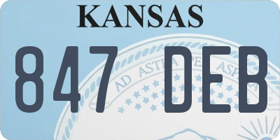 KS license plate 847DEB