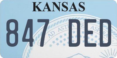 KS license plate 847DED