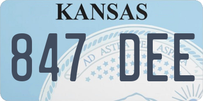 KS license plate 847DEE