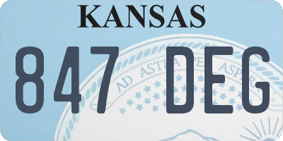 KS license plate 847DEG