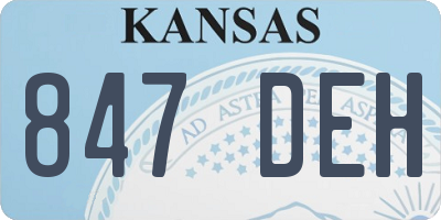 KS license plate 847DEH