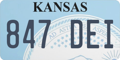 KS license plate 847DEI