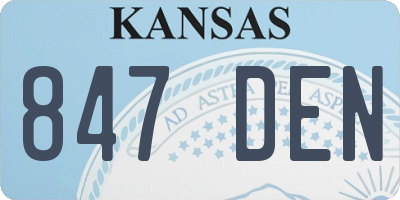 KS license plate 847DEN
