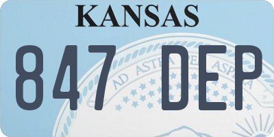 KS license plate 847DEP