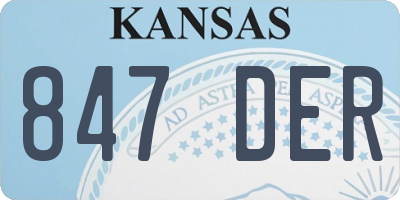 KS license plate 847DER