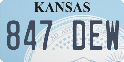 KS license plate 847DEW