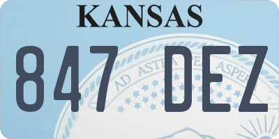 KS license plate 847DEZ