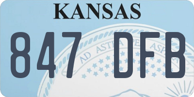 KS license plate 847DFB