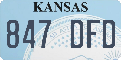 KS license plate 847DFD