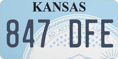 KS license plate 847DFE