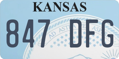 KS license plate 847DFG