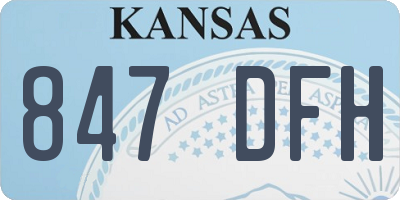 KS license plate 847DFH