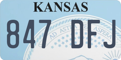 KS license plate 847DFJ