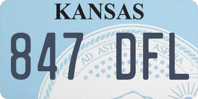 KS license plate 847DFL