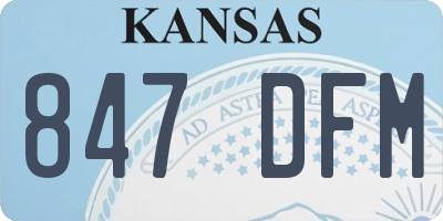 KS license plate 847DFM
