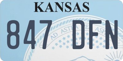KS license plate 847DFN