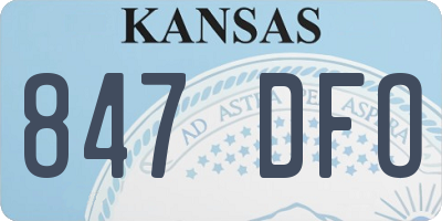 KS license plate 847DFO