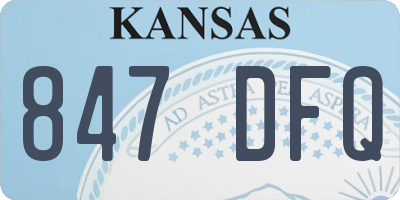 KS license plate 847DFQ