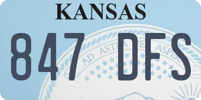KS license plate 847DFS