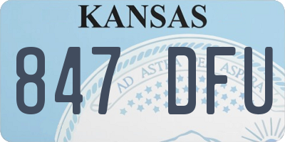KS license plate 847DFU