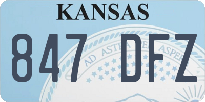 KS license plate 847DFZ