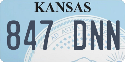 KS license plate 847DNN